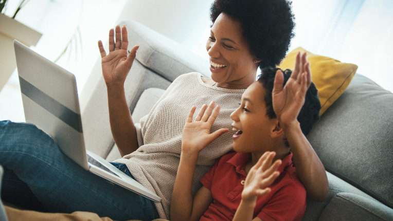Family staying at home during coronavirus.