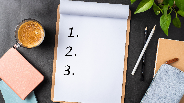 Clipboard with checklist